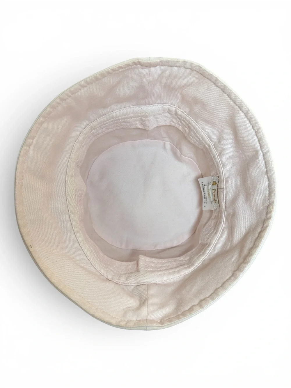 Pringle Cream Bucket Hat with Pink Argyle Trim